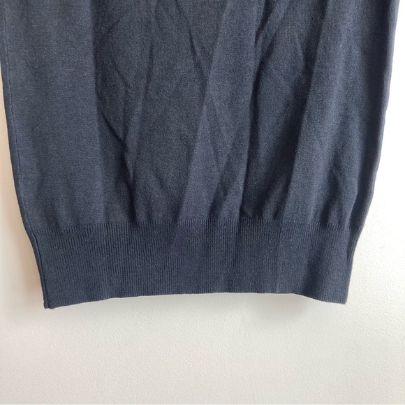 The Limited Black Knit Satin Statement Bow Neckline Top S - Picture 10 of 13